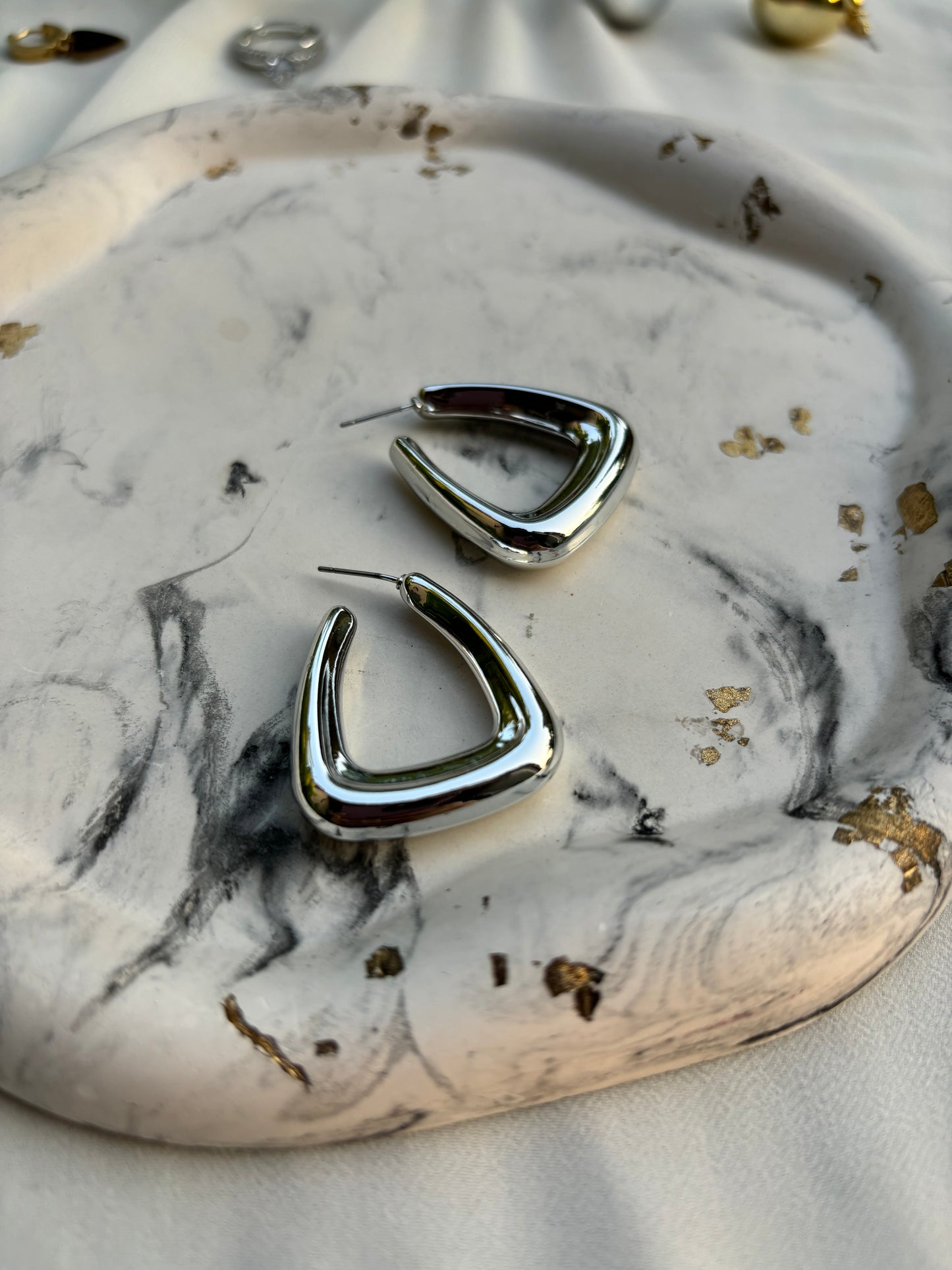 Silver Hoops Abstract