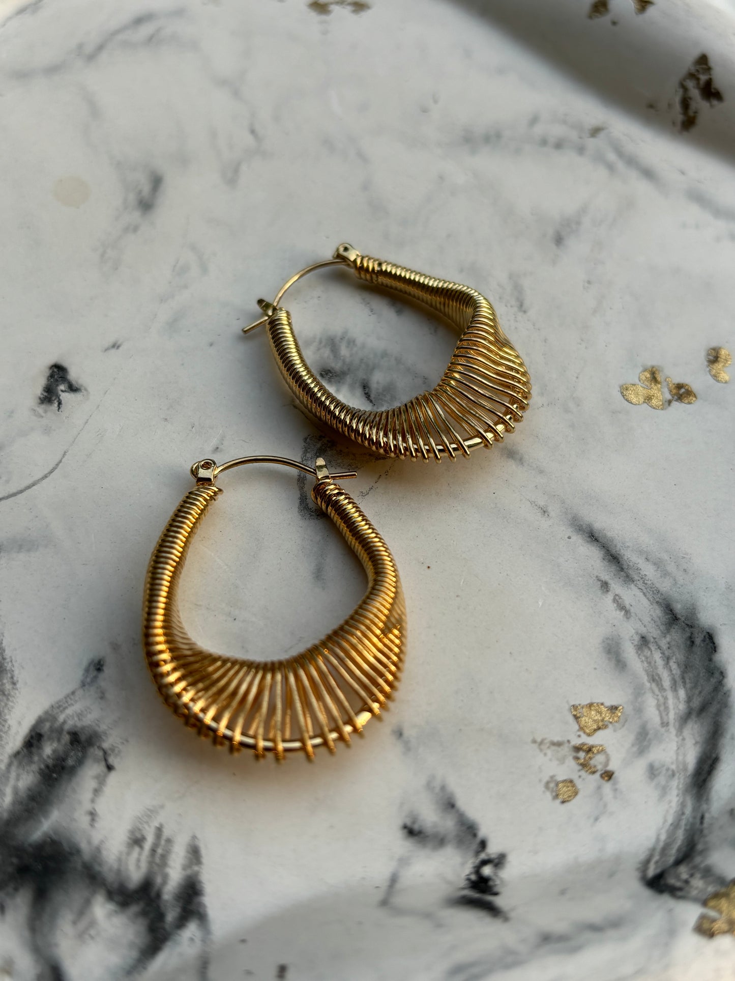 Gold Twisted Chain Hoops