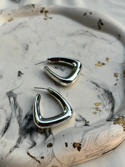 Silver Hoops Abstract